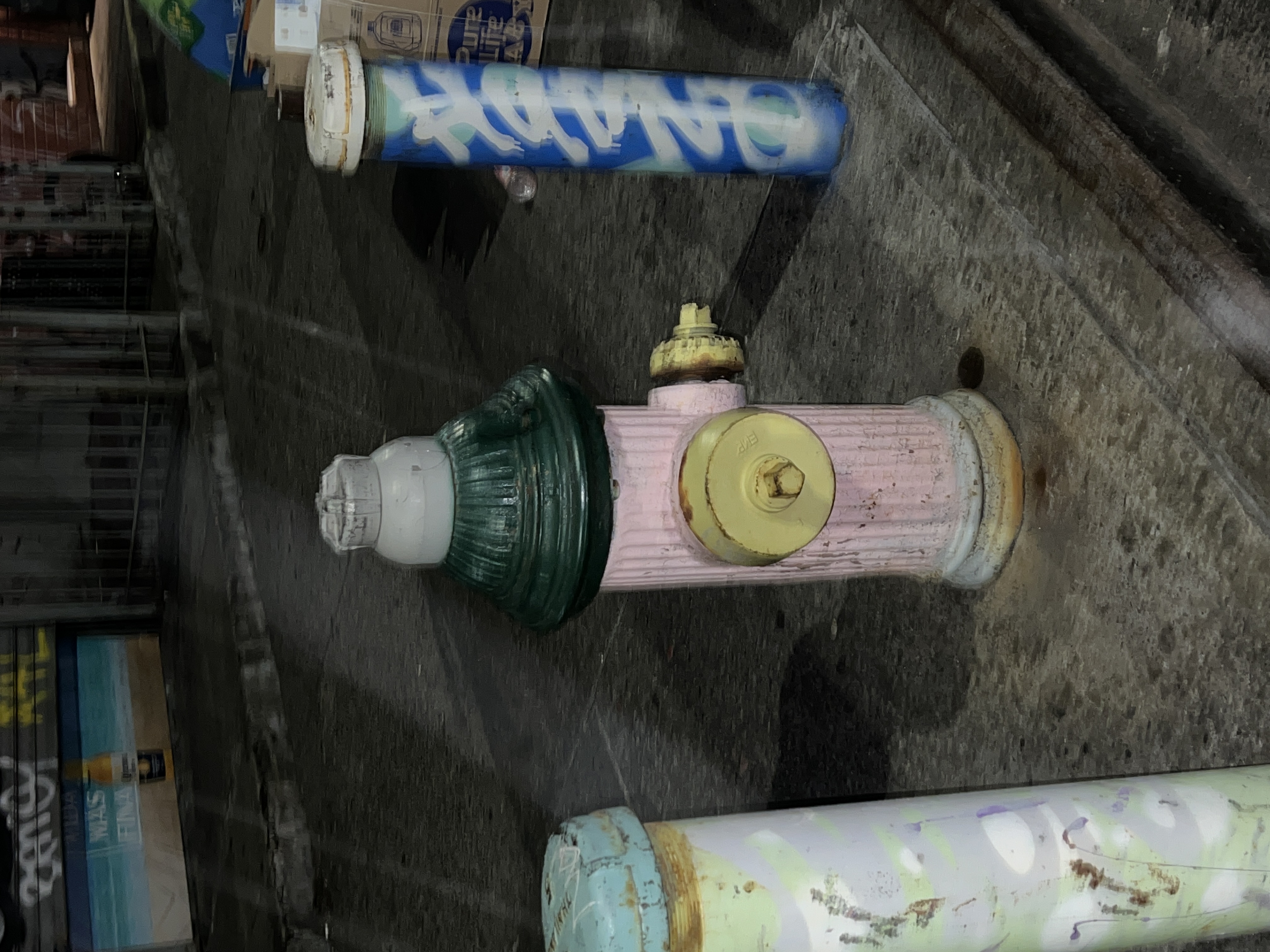 fire hydrant with pastel colours